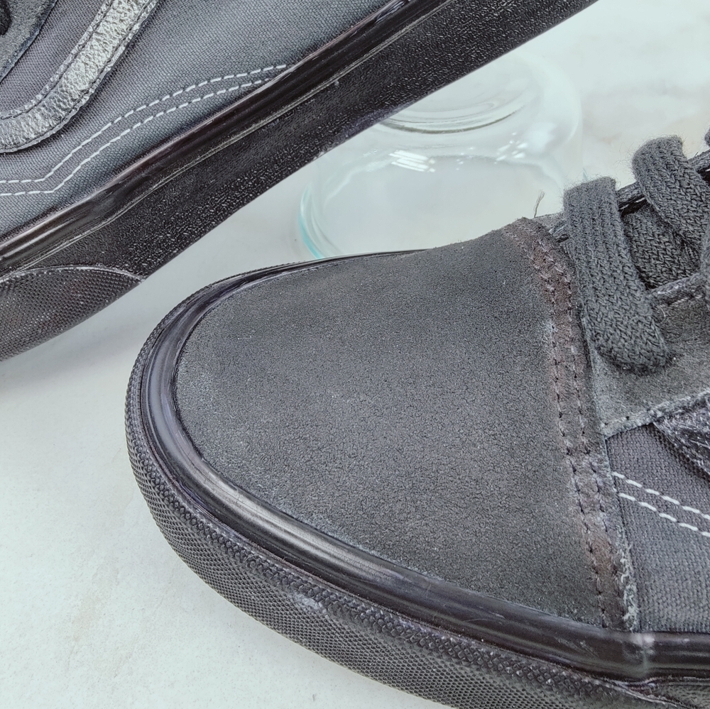 Vans Men's Old Skool Low All Black Canvas Sneakers Skate Tennis Shoes, 11 - Picture 15 of 16